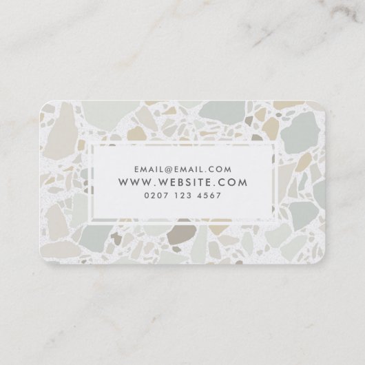 Terrazzo Texture Simple Modern Interior Designer Visitekaartje (Achterkant)