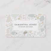 Terrazzo Texture Simple Modern Interior Designer Visitekaartje (Voorkant)
