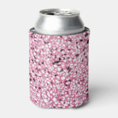 Terrazzo Textuur Abstract Roze Zwart Blikjeskoeler (Blikje Voorkant)