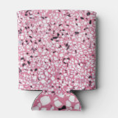 Terrazzo Textuur Abstract Roze Zwart Blikjeskoeler (Achterkant)