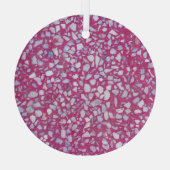 Terrazzo textuur: roze witte elegantie. glas ornament (Achterkant)