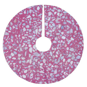 Terrazzo textuur: roze witte elegantie. kerstboom rok