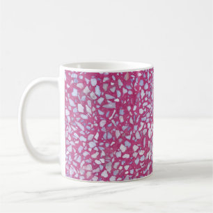 Terrazzo textuur: roze witte elegantie. koffiemok
