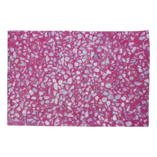 Terrazzo textuur: roze witte elegantie. kussensloop (Achterkant)