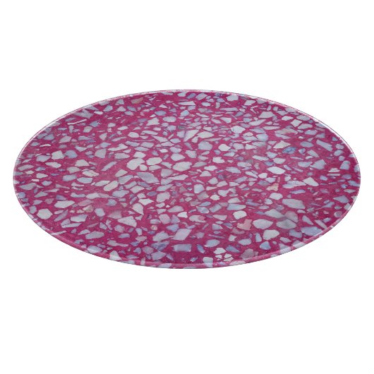 Terrazzo textuur: roze witte elegantie. snijplank (Hoek)