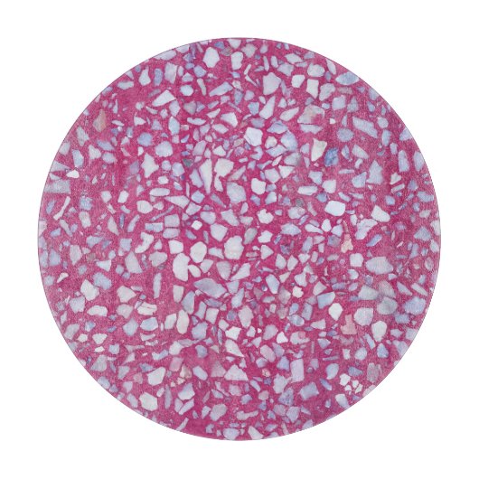 Terrazzo textuur: roze witte elegantie. snijplank (Voorkant)