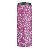 Terrazzo textuur: roze witte elegantie. thermosbeker (Achterkant)