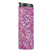 Terrazzo textuur: roze witte elegantie. thermosbeker (Geroteerd rechts)