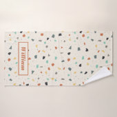 Terrazzo Tile Confetti Modern Style, gepersonalise Badhanddoek (Badhanddoek)