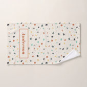 Terrazzo Tile Confetti Modern Style, gepersonalise Handdoek (Handdoek)