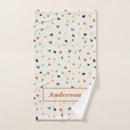 Terrazzo Tile Confetti Modern Style, gepersonalise Handdoek
