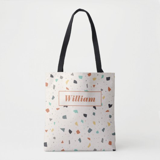 Terrazzo Tile Confetti Modern Style, gepersonalise Tote Bag (Voorkant)