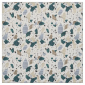 Terrazzo Tile Pattern - Green on Cream Fabric Stof (Swatch)