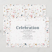 Terrazzo uitnodiging voor feestelijke viering (Voorkant / Achterkant)