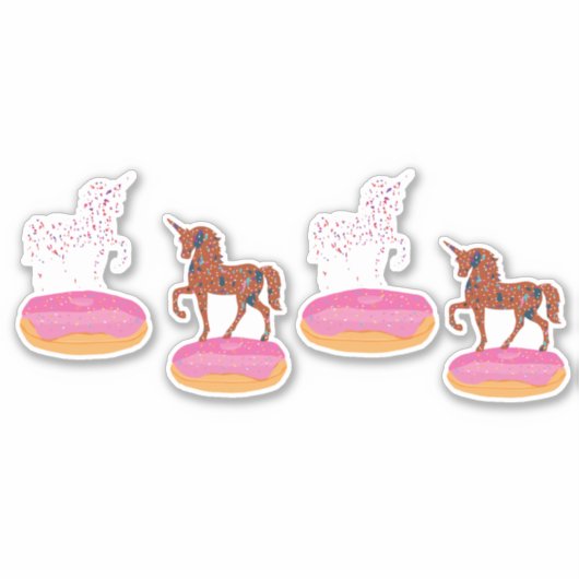 Terrazzo Unicorn Donuts Sticker (Voorkant)
