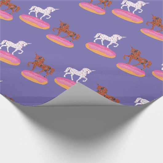 Terrazzo Unicorn Masters Donuts Cadeaupapier (Hoek)