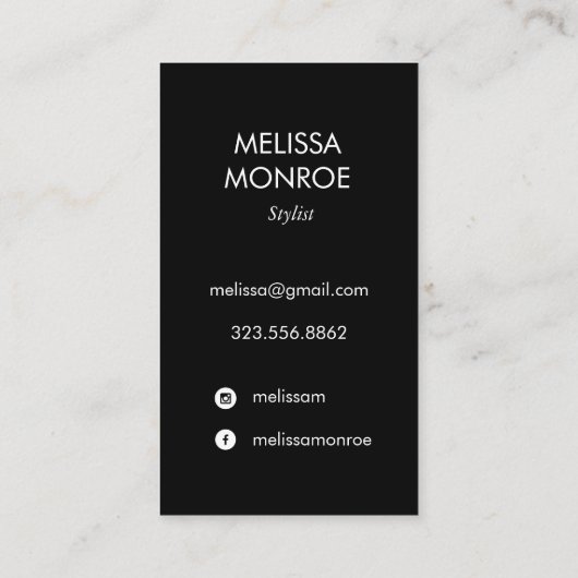 Terrazzo visitekaartjes zwart wit (Achterkant)