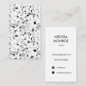 Terrazzo visitekaartjes zwart wit (Voorkant / Achterkant)