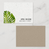 TERRAZZO WATERVERF GREEN MONSTERA LEAF FOLIAGE NOTITIEKAARTJE (Voorkant / Achterkant)