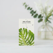 TERRAZZO WATERVERF GREEN MONSTERA LEAF FOLIAGE VISITEKAARTJE (Staand voorkant)