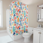 Terrazzo Waterverf: kleurrijk naadloos patroon. Douchegordijn (In situ)