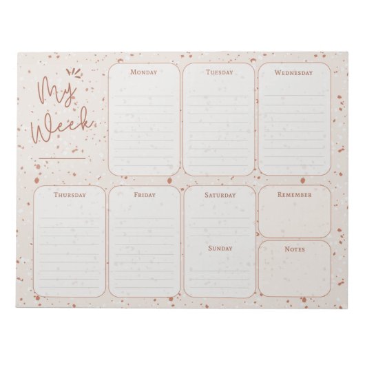 Terrazzo Weekly Planner Notitieblok (Voorkant)