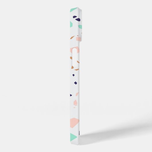 Terrazzo white blush mint monogram initiaal Case-Mate iPhone case (Achterkant / Rechts)