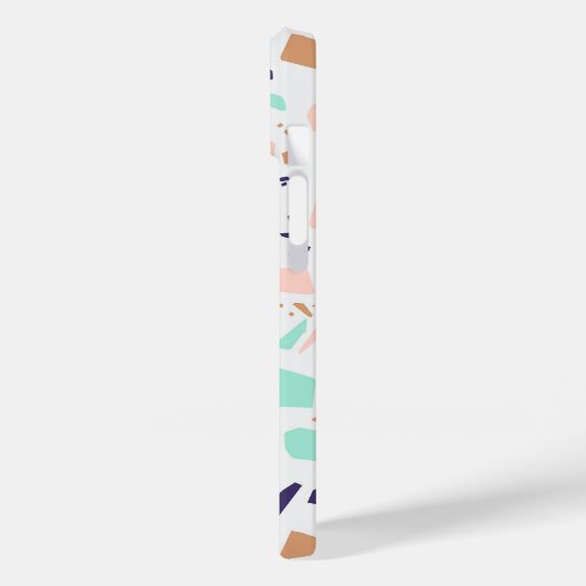 Terrazzo white blush mint monogram initiaal Case-Mate iPhone case (Achterkant / Links)