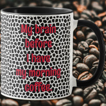 Terrazzo-Zwarte-Grappige mok voor koffieliefhebber