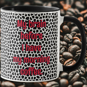 Terrazzo-Zwarte-Grappige mok voor koffieliefhebber