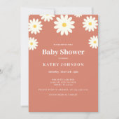 Terrcotta Daisy Baby shower Girl Kaart (Voorkant)