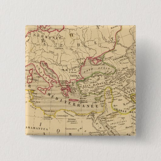 Terre aux trois fils de Noe Vierkante Button 5,1 Cm (Voorkant)