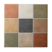 Terre & Émotions – Earthy Minimalist Ceramic Tile Tegeltje (Voorkant)