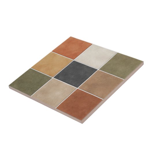 Terre & Émotions – Earthy Minimalist Ceramic Tile Tegeltje (Zijkant)
