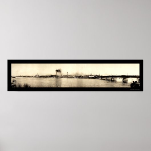 Terre Haute Bridge Foto 1913 Poster (Voorkant)