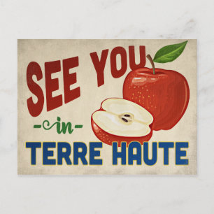 Terre Haute Indiana Apple - Vintage Travel Briefkaart