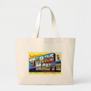 Terre Haute Indiana  Briefkaart met grote letters Tote Bag