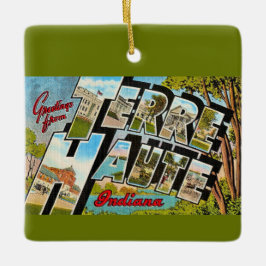 Terre Haute Indiana Greeting Postcard Keramisch Ornament