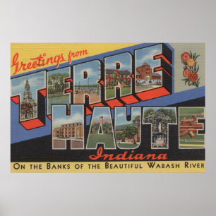 Terre Haute, Indiana - Grote lettertjes Poster