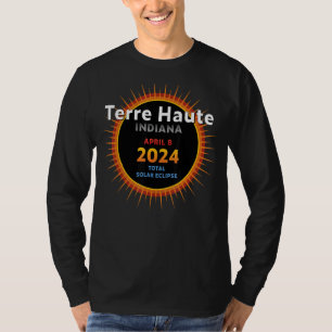 Terre Haute Indiana in Total Solar Eclipse 2024 2 T-shirt