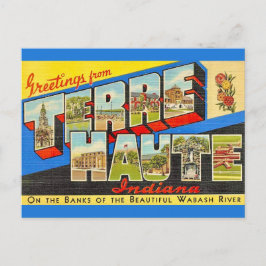 Terre Haute Indiana Vintage Ansichtkaart Briefkaart