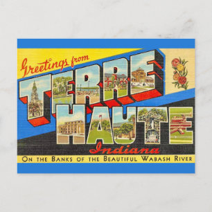Terre Haute Indiana Vintage Ansichtkaart Briefkaart
