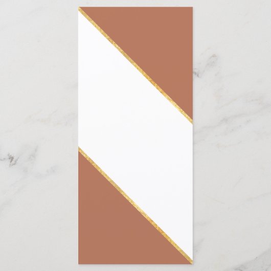 Terrecotta Gold foil Wedding Programme Menu (Achterkant)