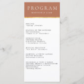 Terrecotta Gold foil Wedding Programme Menu (Voorkant)