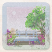  terrein van de Floral door het Zee Kartonnen Onderzetters (Voorkant)