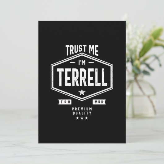 Terrell - Gepersonaliseerde naam Birthday Gift Kaart (Staand voorkant)