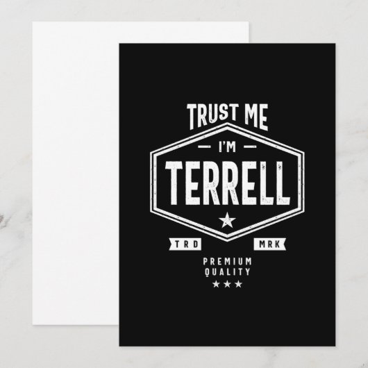 Terrell - Gepersonaliseerde naam Birthday Gift Kaart (Voorkant / Achterkant)