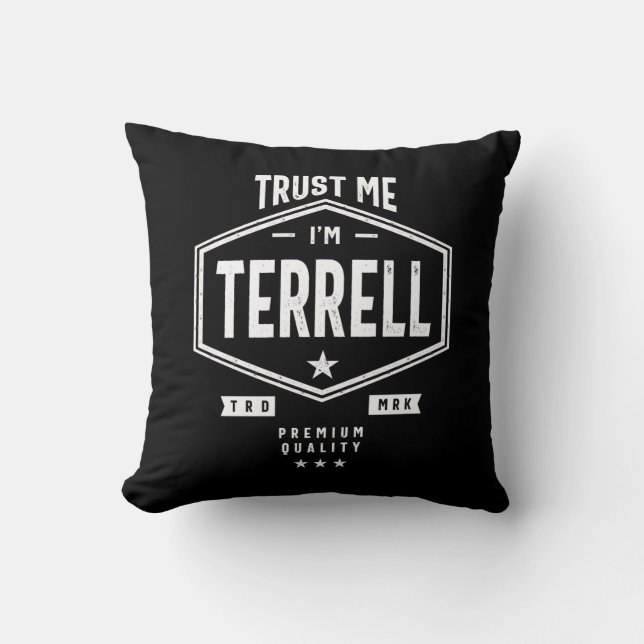 Terrell - Gepersonaliseerde naam Birthday Gift Kussen (Voorkant)