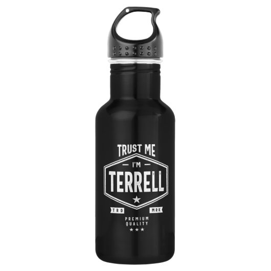 Terrell - Gepersonaliseerde naam Birthday Gift Waterfles (Voorkant)