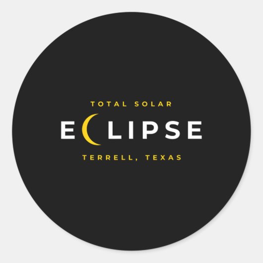 Terrell Texas Solar Eclipse Ronde Sticker (Voorkant)